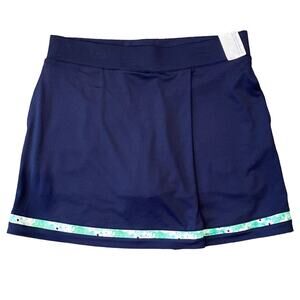 NWT Pebble Beach Daisy Trimmed 16.5" Skort Navy Green White Size M